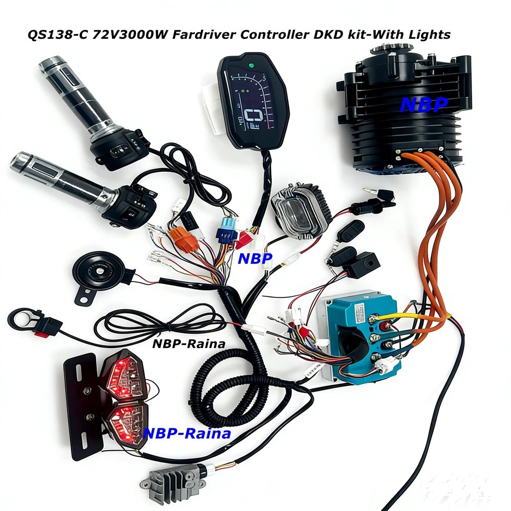 مجموعة محرك كهربائي مركزي 72 ف - مراجعة Mid Drive Motor Kit 72V 3000W وسعره